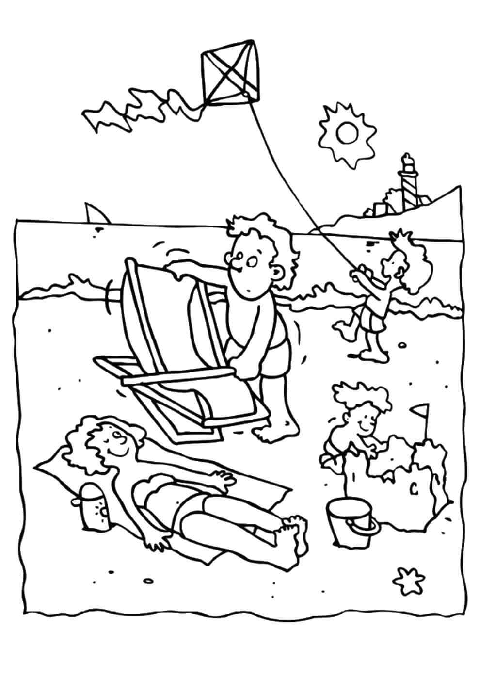 Beach Coloring Pages For Kids