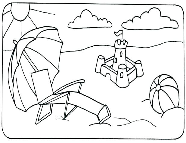 Beach Scene Coloring Page 618x478 Beach Scene Coloring Page