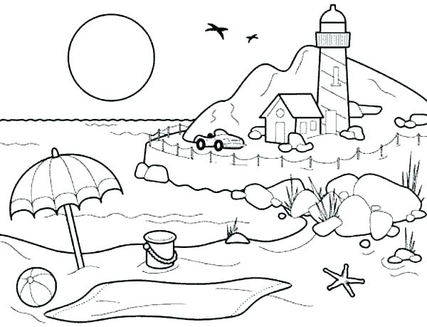 600x459 Beach Printable Coloring Pages Free Printable Summer Coloring Page