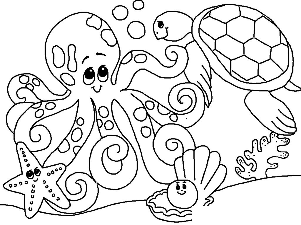 1024x768 Ocean Coloring Pages Under The Sea Free Printable Archives Inside
