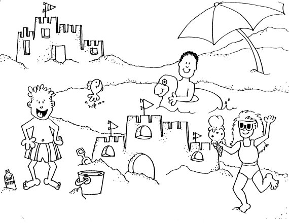570x440 Coloring Pages Of Beach Scenes Charming Beach Coloring Page 94