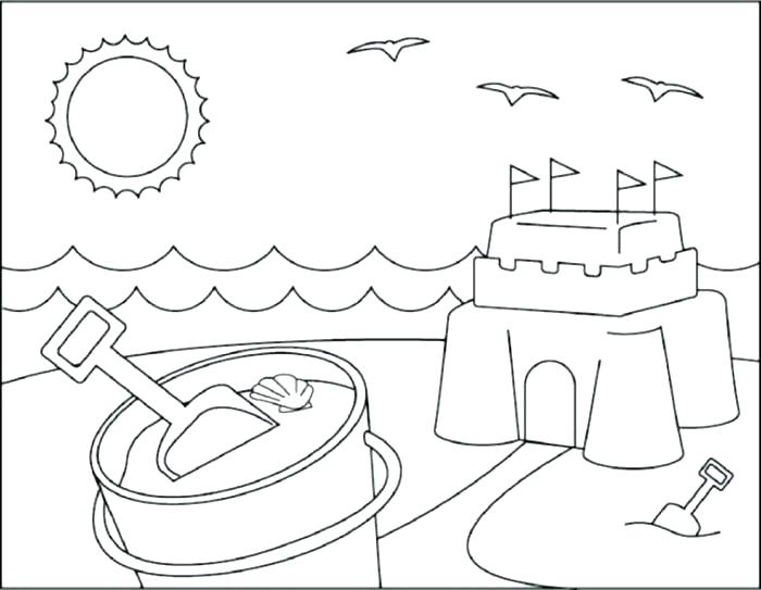 700x543 Beach Color Pages Beach Scene Coloring Pages Beach Coloring Page