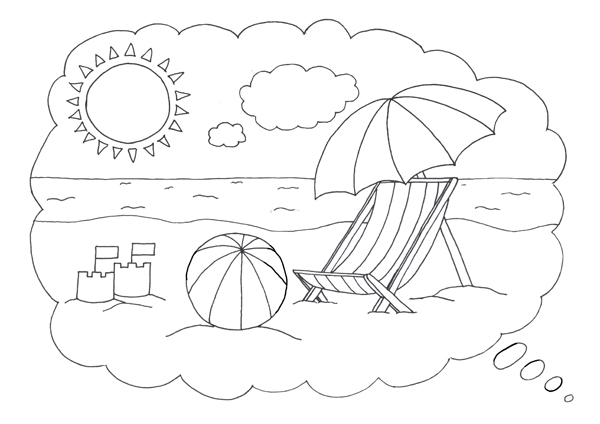 600x424 Beach Coloring Pages For Kids