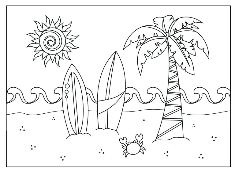 768x558 Beach Coloring Pages Tropical Beach Coloring Page Beach Towel