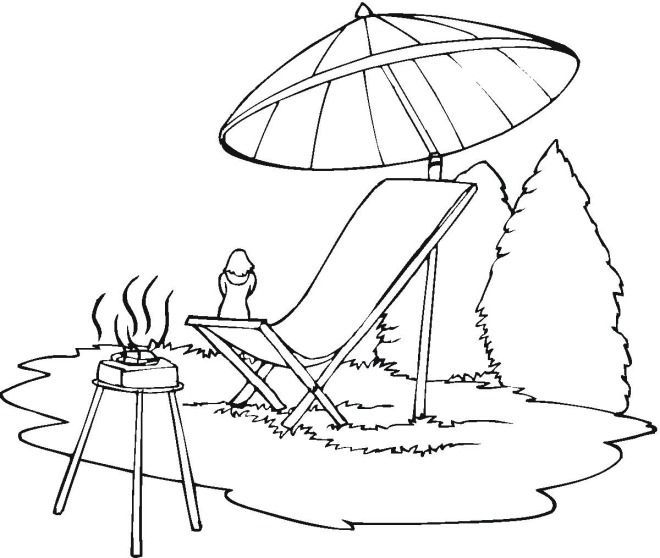 660x558 Lounge Chair Amp Beach Umbrella Coloring Page Coloring Pages, Clip