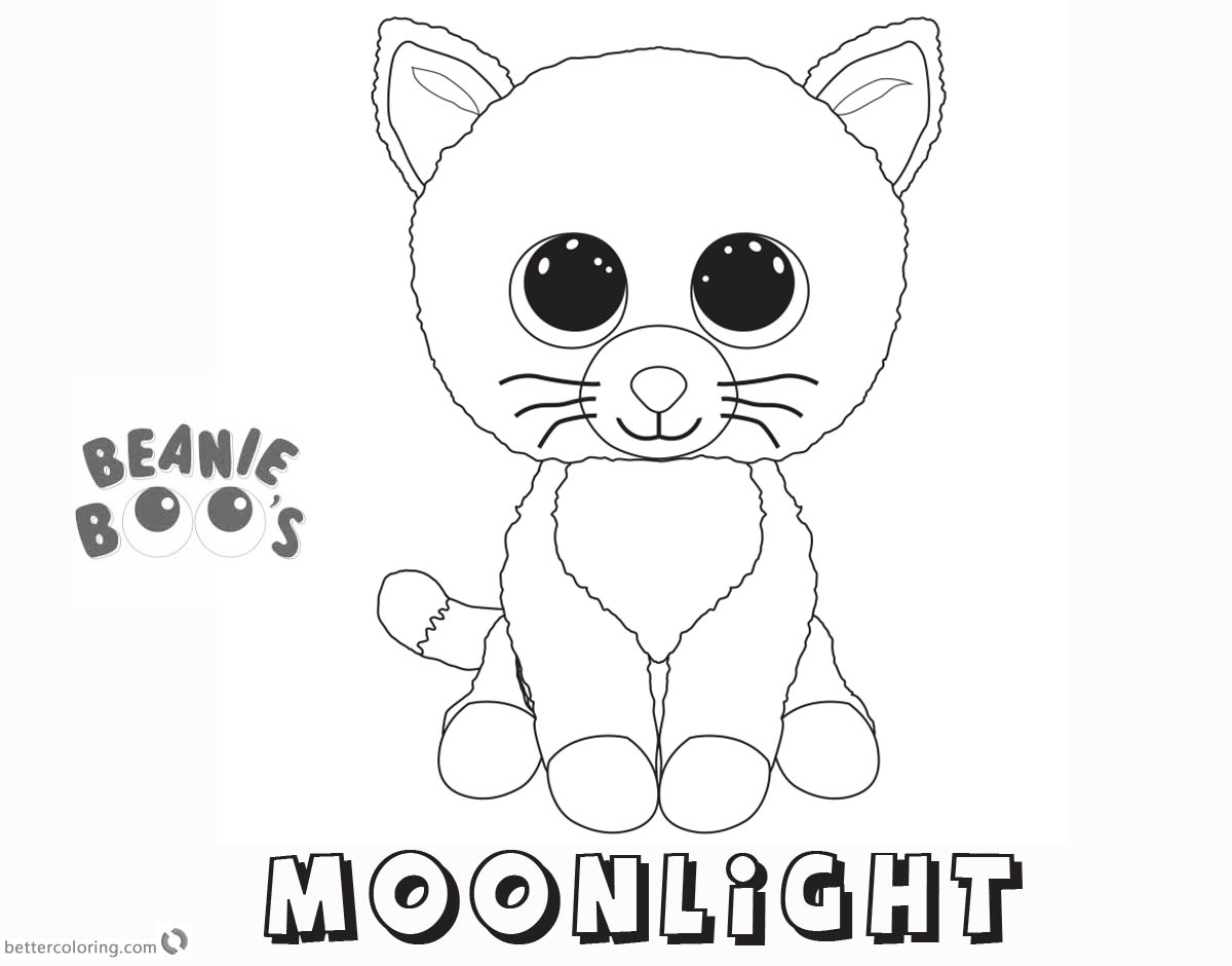 Beanie Boo Coloring Pages Cat Moonlight 1200x940 Beanie Boo Coloring Pages Cat Moonlight