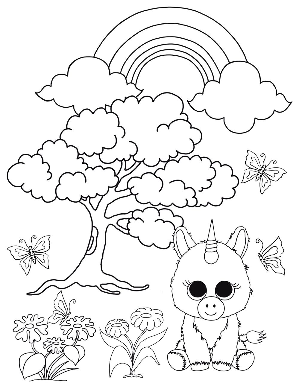 Beanie Boo Coloring Pages Unicorn In The Enchanted Forest Free 989x1280 Beanie Boo Coloring Pages Unicorn In The Enchanted Forest Free