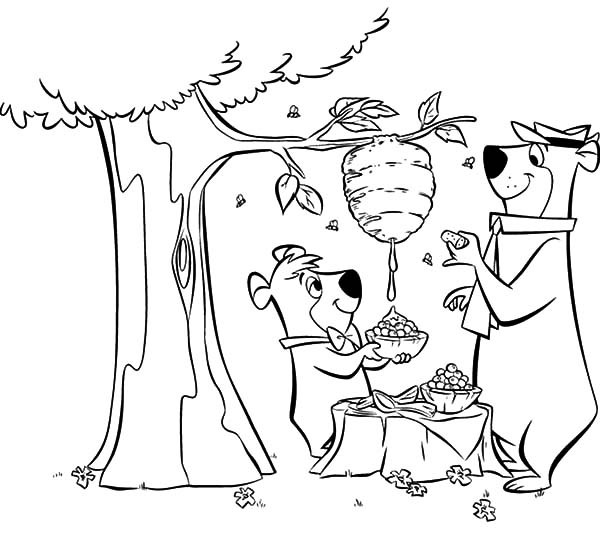 Yogi Bear Coloring Pages 600x540 Yogi Bear Coloring Pages