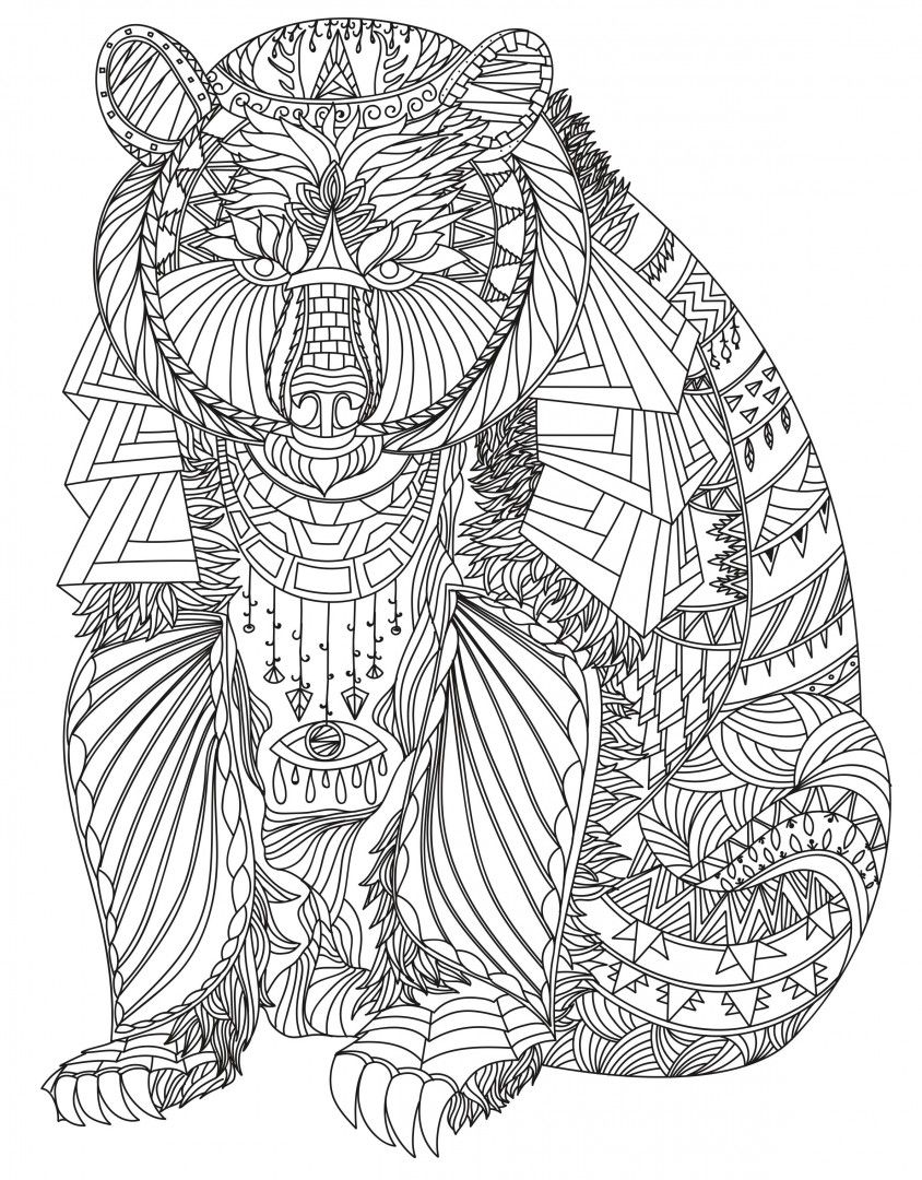 844x1080 Pin By Julia On Colorings Bears, Adult Coloring