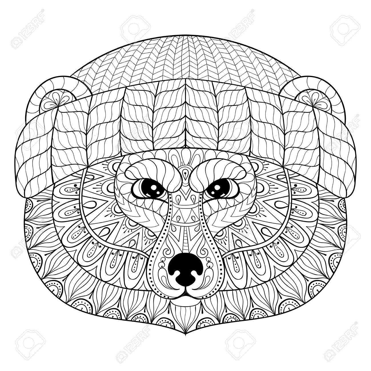 1299x1300 Adult Coloring Pages Bear Faces Free