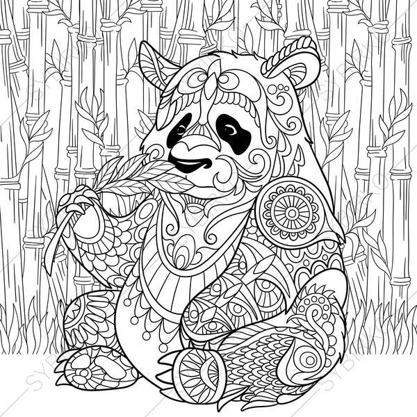 600x600 Adult Coloring Pages Panda Adult Coloring Pages Panda Bear