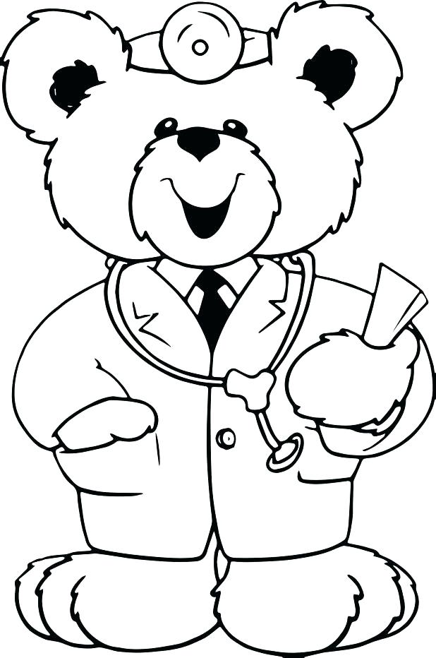 618x932 Coloring Pages Doctor Bear Coloring Pages Preschool Cute Doctor