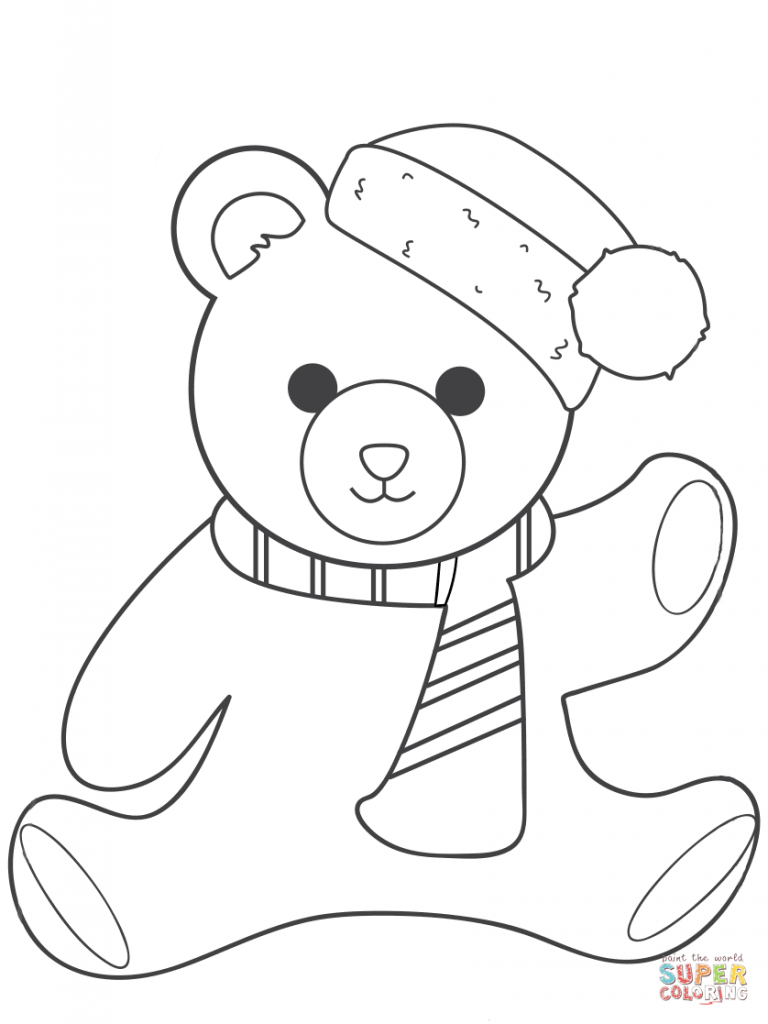 Teddy Bear Coloring Page 768x1024 Teddy Bear Coloring Page
