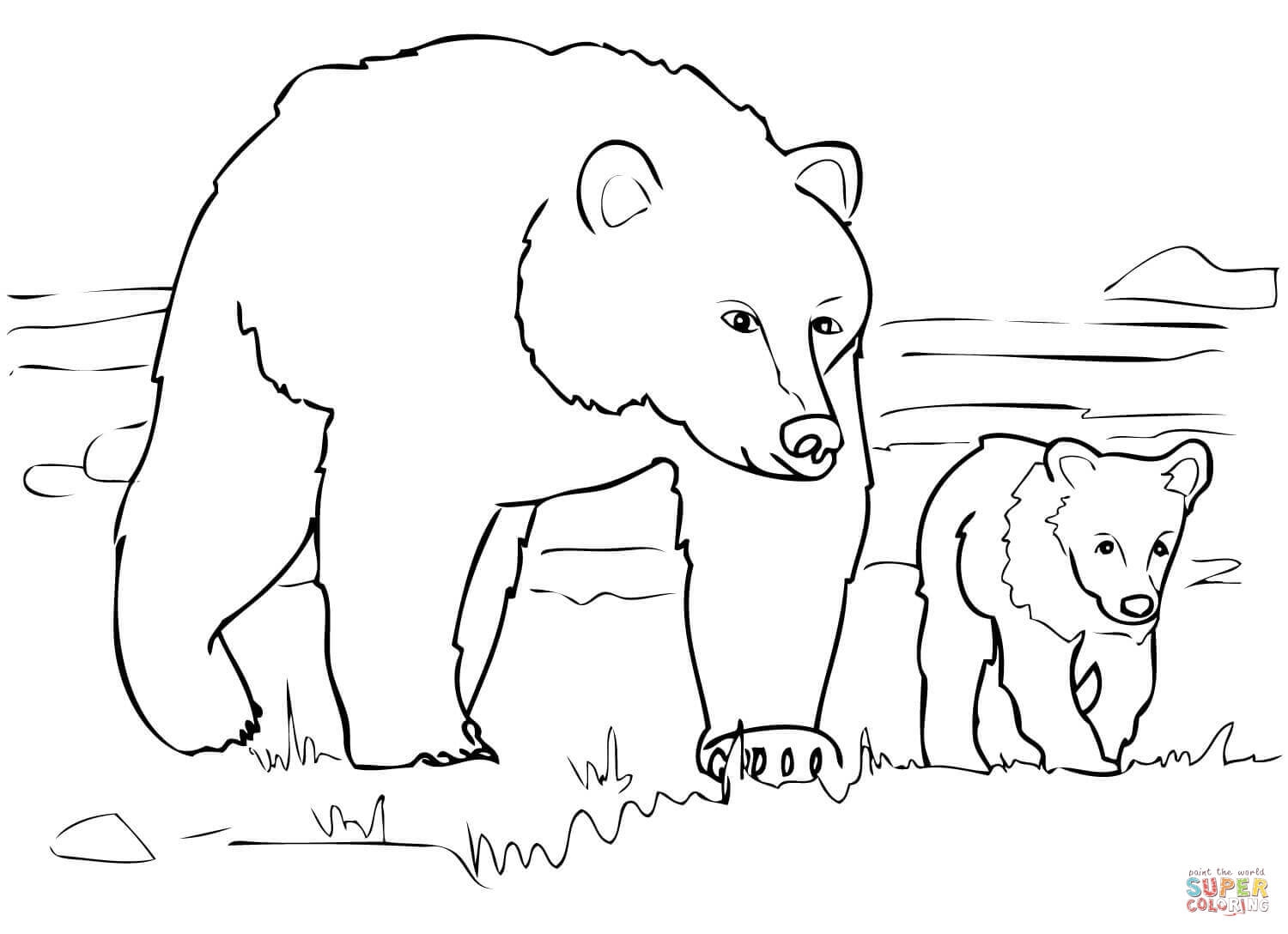 1500x1088 Bear Coloring Pages Beautiful Grizzly Bear Family Coloring Page