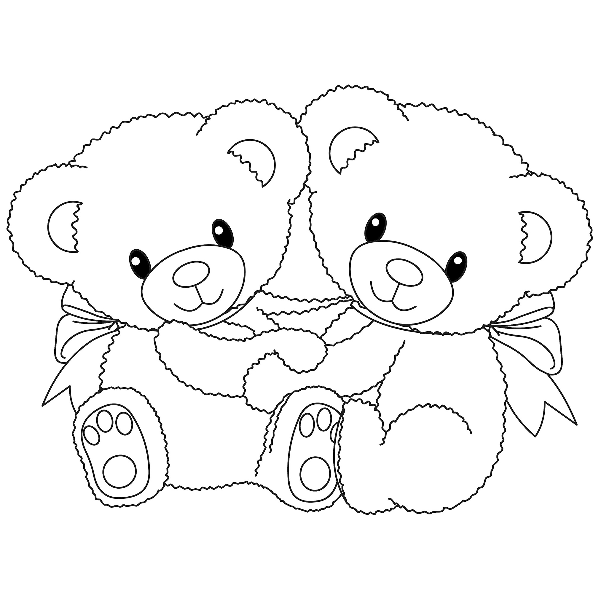2000x2000 Grizzly Bear Family Coloring Page