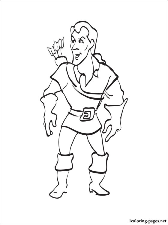 560x750 Gaston Coloring Page From Beauty And The Beast Coloring Pages