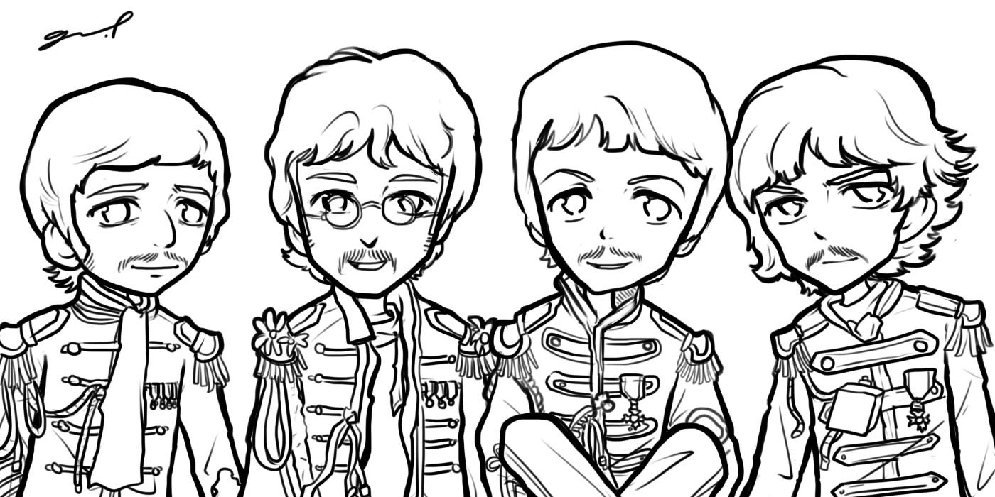 1400x700 Funky Beatles Coloring Pages Collection