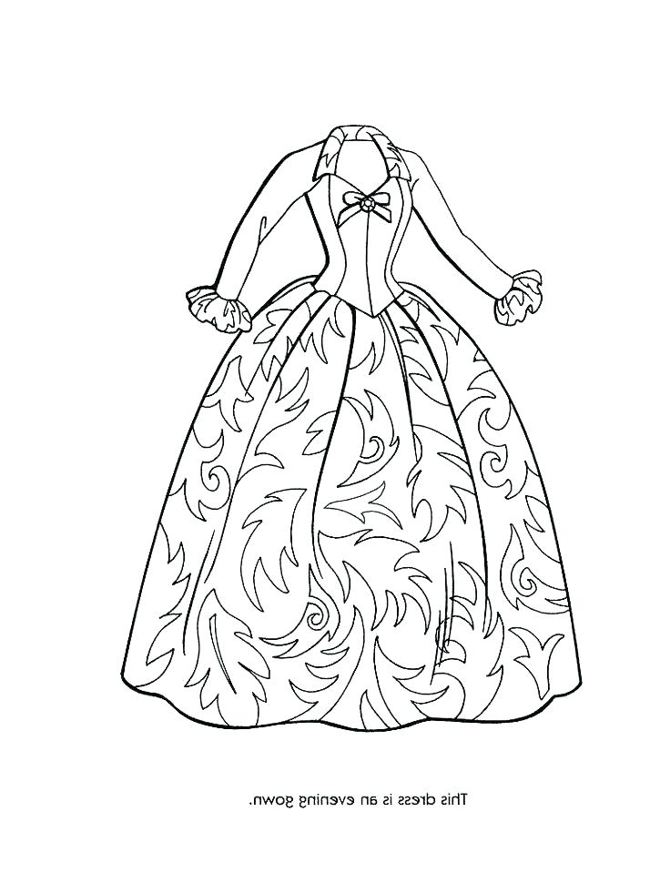 736x981 Coloring Pages Dresses Beautiful Dress Page Free Printable