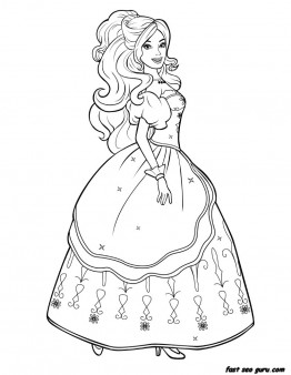 262x338 Printable Characters Beautiful Barbie Colouring Pages