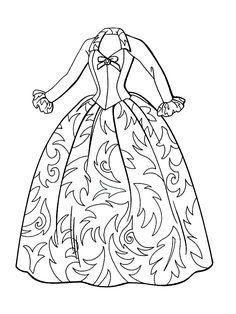 236x314 Wedding Dress Coloring Page For Girls, Printable Free Coloring