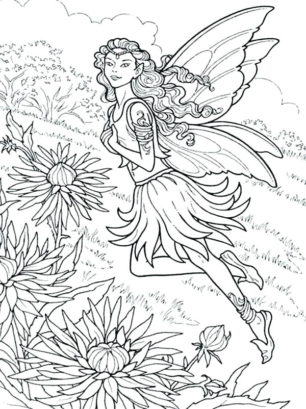 600x802 Fairy Colouring Pages For Kids Beautiful Fairy Of Chrysanthemum