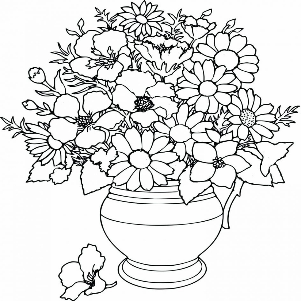 1024x1024 Pretty Flower Coloring Pages Ebcs 3f49082d70e3 Regarding The Most