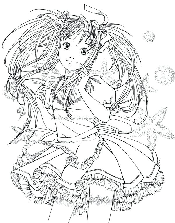 600x766 Beautiful Girl Colouring Pages Best Of Anime Coloring Free