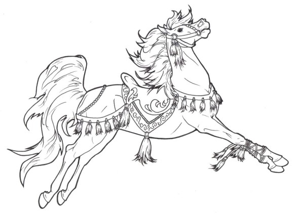 Coloring Pages Of Beautiful Horses 580x423 Coloring Pages Of Beautiful Horses