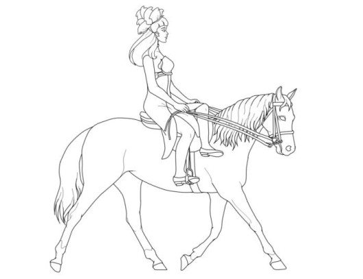530x407 Beautiful Horse Coloring Page