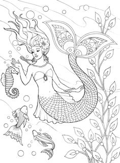Free Beautiful Mermaid Adult Coloring Book Image 236x320 Free Beautiful Mermaid Adult Coloring Book Image