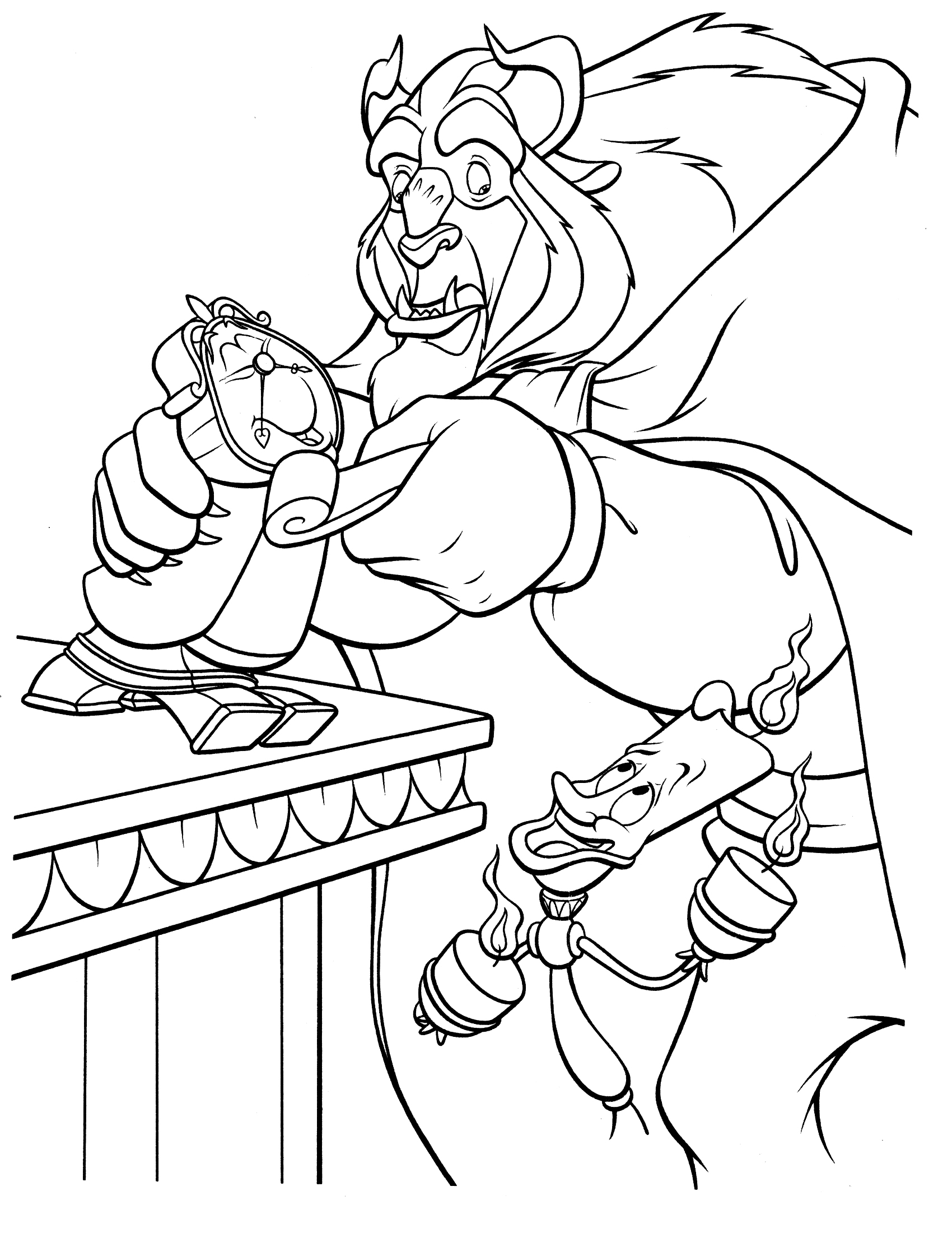 1700x2200 Beauty And Beast Coloring Page 14