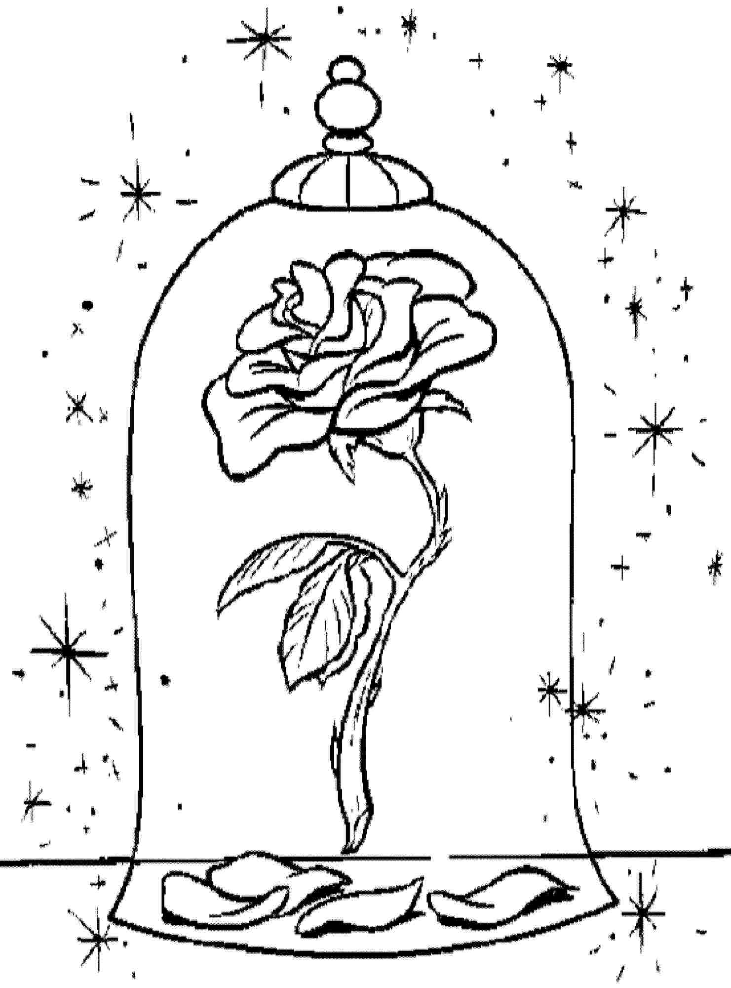 1481x2000 Disney The Beauty And The Beast Rose Coloring Pages
