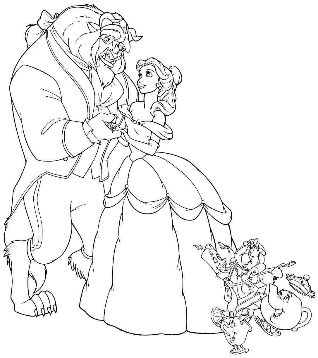 1087x1226 Latest Beauty And Beast Coloring Pages About Beauty And