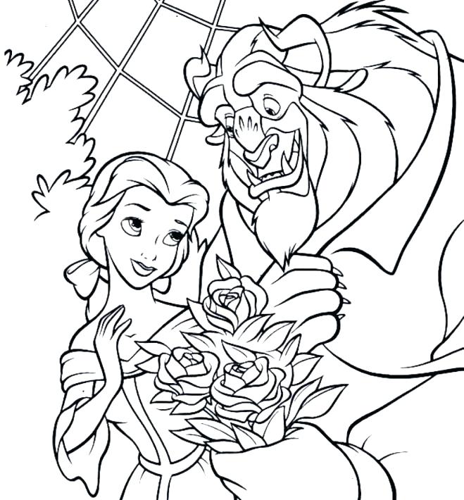 659x710 Beauty And The Beast Coloring Pages Beauty And The Beast Coloring