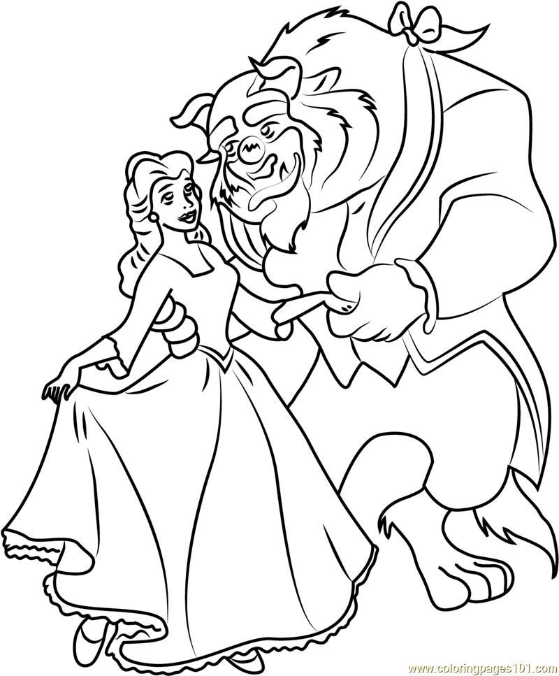 Beauty And The Beast Dancing Coloring Page 800x967 Beauty And The Beast Dancing Coloring Page
