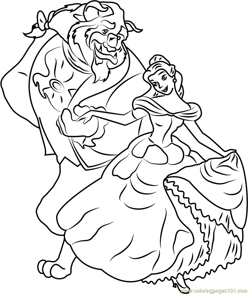 Belle And Beast Coloring Page 800x947 Belle And Beast Coloring Page