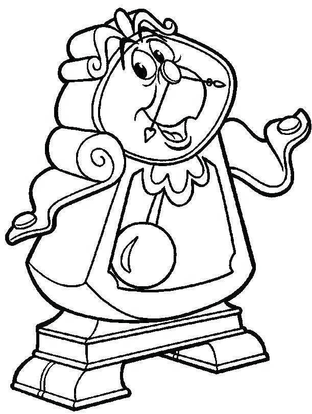 Clock Coloring Page For Kids Beauty And The Beast Coloring Pages 611x810 Clock Coloring Page For Kids Beauty And The Beast Coloring Pages