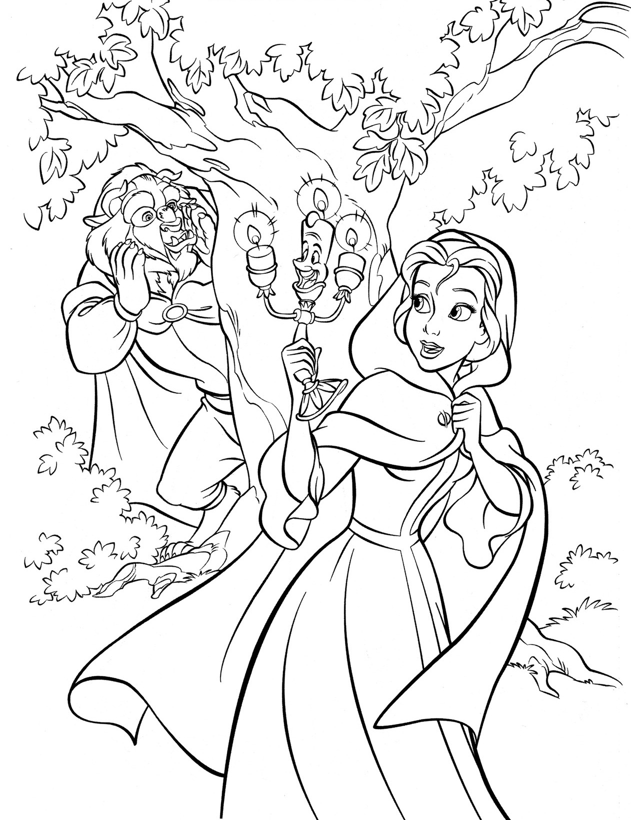 Free Disney Beauty And The Beast Coloring Pages Cute Kawaii 1262x1641 Free Disney Beauty And The Beast Coloring Pages Cute Kawaii