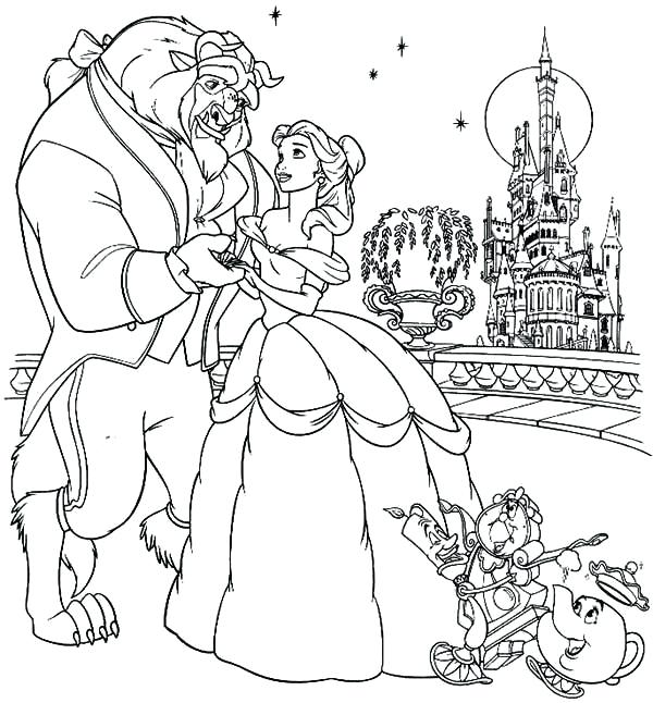 Beauty And The Beast Coloring Pages Beauty And Beast Coloring Page 600x646 Beauty And The Beast Coloring Pages Beauty And Beast Coloring Page