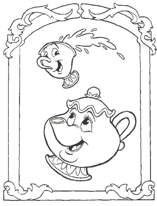All Characters Beauty And Beast Coloring Page Beauty And 517x678 All Characters Beauty And Beast Coloring Page Beauty And