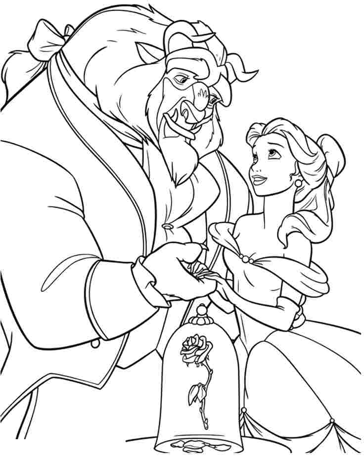 736x924 Beauty And The Beast Coloring Pages