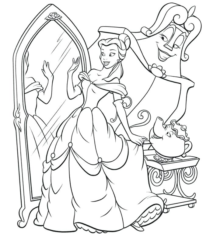 700x779 Beauty And The Beast Coloring Pages Also Free Beauty And The Beast