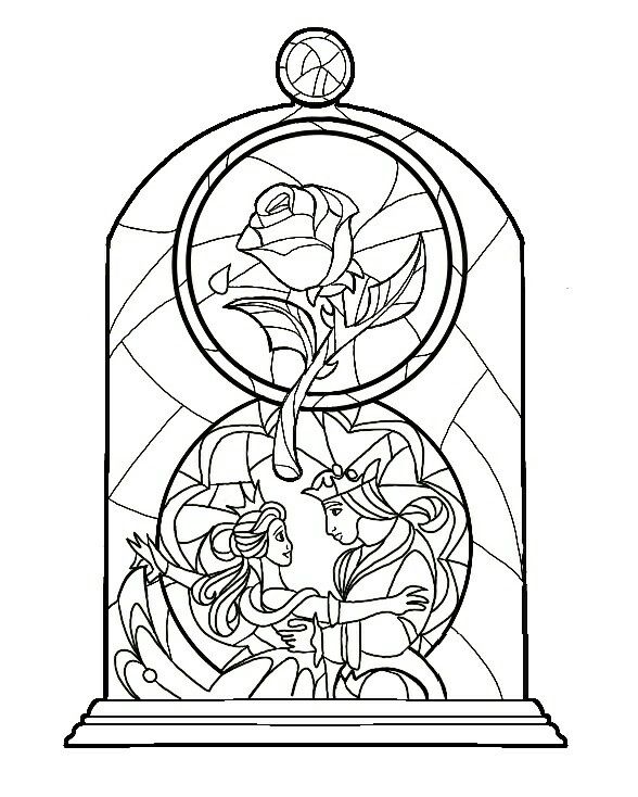 Beauty And The Beast Stained Glass Idea Colour Coming Soon 588x734 Beauty And The Beast Stained Glass Idea Colour Coming Soon