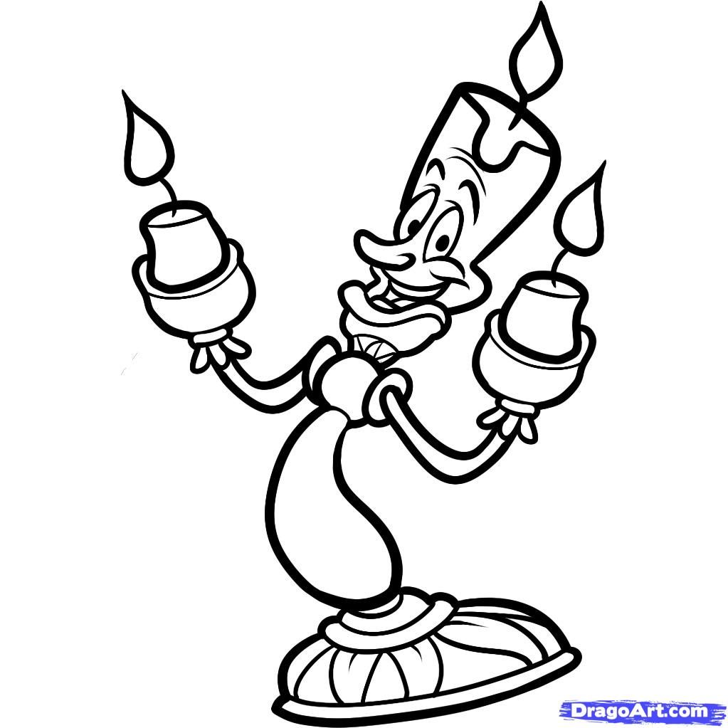 How To Draw Lumiere, Beauty And The Beast, Lumiere Step 7 Art 1023x1023 How To Draw Lumiere, Beauty And The Beast, Lumiere Step 7 Art