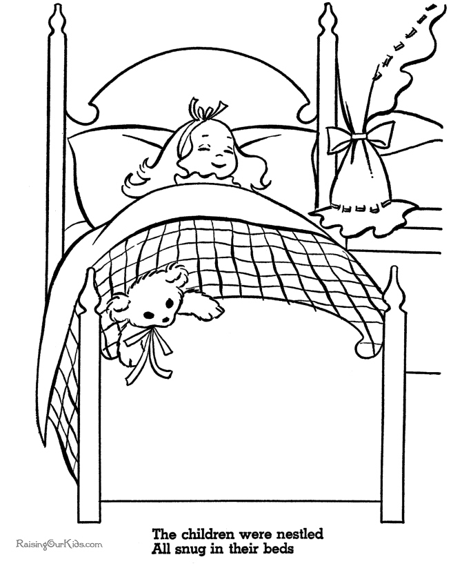 Bed Coloring Page
