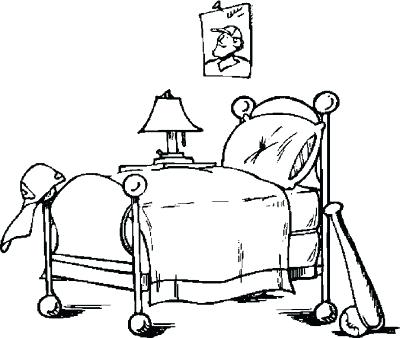 400x338 Bedroom Coloring Pages Bed Baseball Fan Coloring Page My Bedroom