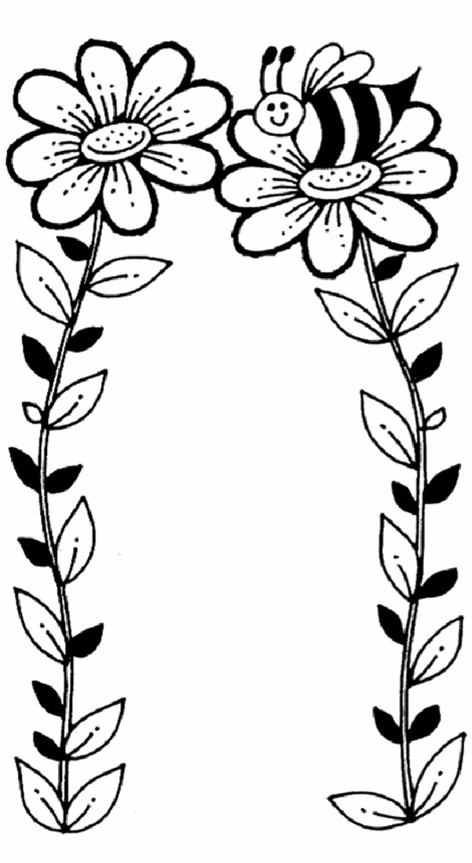 680x1244 Flower Coloring Pages Bees, Flower Colors And Flower