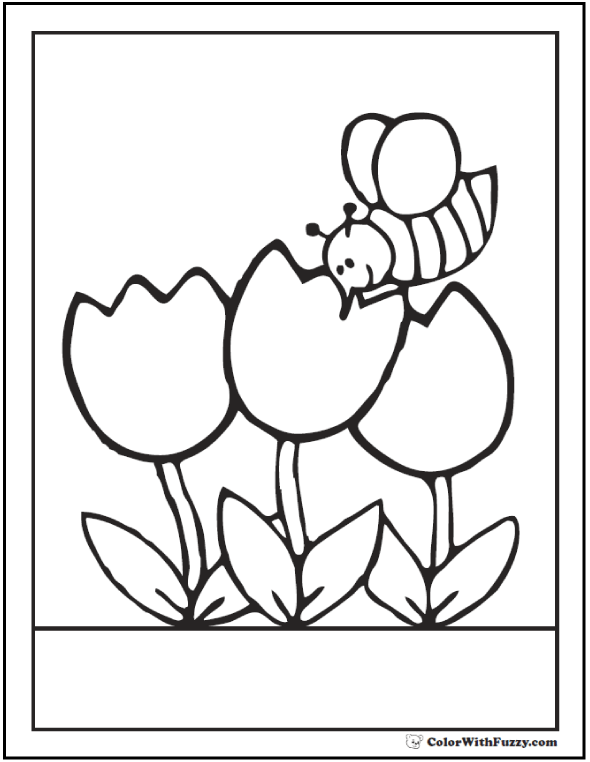 590x762 Bee Coloring Pages Hives, Flowers, And Honey