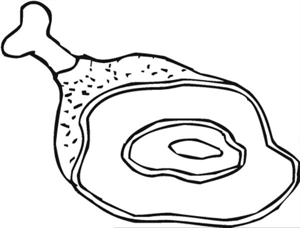 600x456 Slice Meat Coloring Page Cookie Patterns