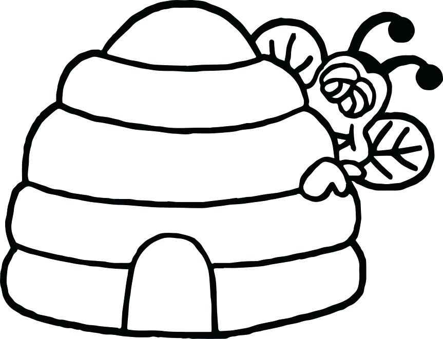 863x661 Beehive Coloring Page Bee Coloring Pages Together With Bee